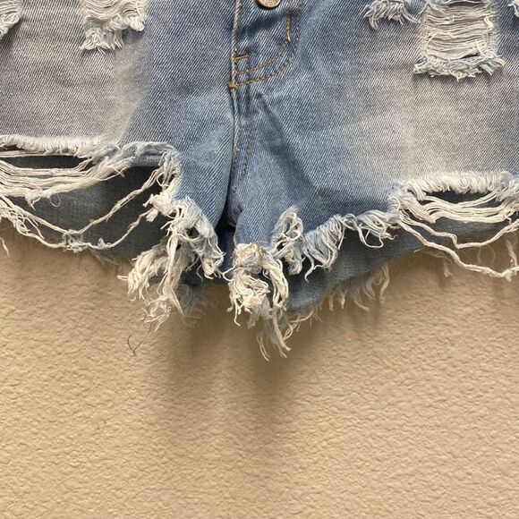 Hammer Jeans Distressed Exposed Button Fly Shorts Medium - Picture 5 of 6